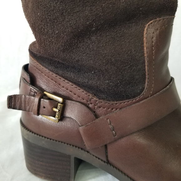 Ralph Lauren Cacey 7B leather stirrup brown boots.👢 - Picture 4 of 14